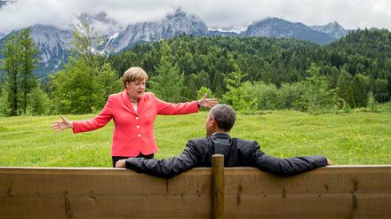Die Bundeskanzlerin (hier beim G7-Gipfel in Elmau) überholte den US-Präsidenten und liegt jetzt auf Platz zwei der "Forbes"-Liste.