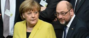 Er drängt ins Bild: Wo Merkel als Kanzlerin bis in linke Wählermilieus lange alternativlos schien, ist jetzt Schulz aufgetaucht.