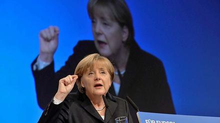 Angela Merkel auf dem CDU-Bundesparteitag in Leipzig.