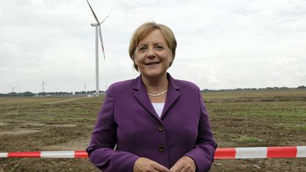 Die Kanzlerin besichtigte einen Windpark in Mecklenburg-Vorpommern.