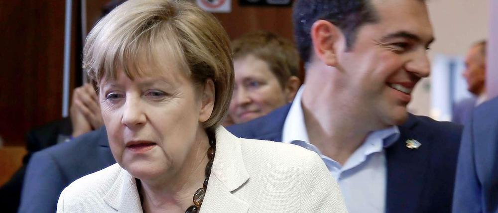 Kanzlerin Angela Merkel und der griechische Regierungschef Alexis Tsipras beim EU-Lateinamerika-Gipfel in der vergangenen Woche in Brüssel.