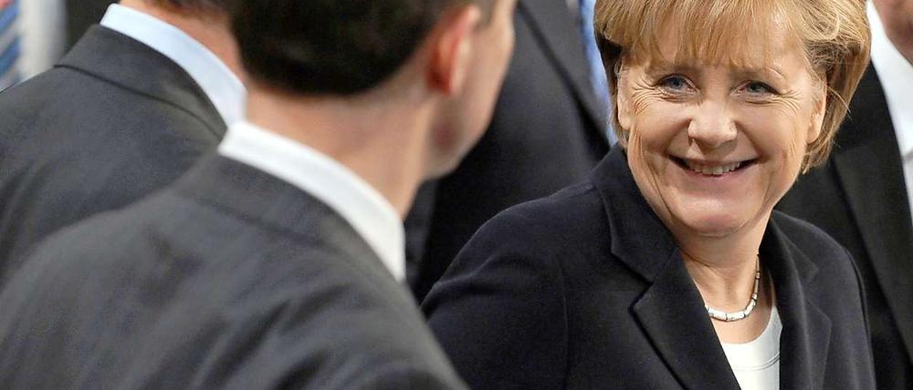 Bundeskanzlerin Angela Merkel auf dem Nato-Gipfel.