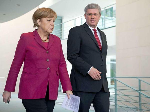 Angela Merkel und Stephen Harper