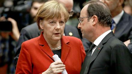 Angela Merkel und Francois Hollande beim EU-Gipfel in Brüssel.
