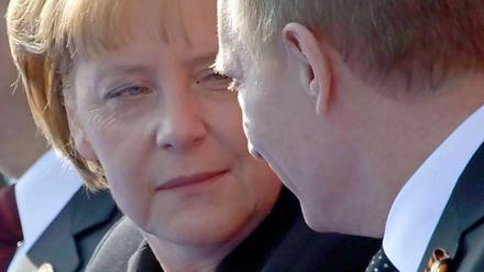 Bundeskanzlerin Angela Merkel und Russlands Premier Wladimir Putin.