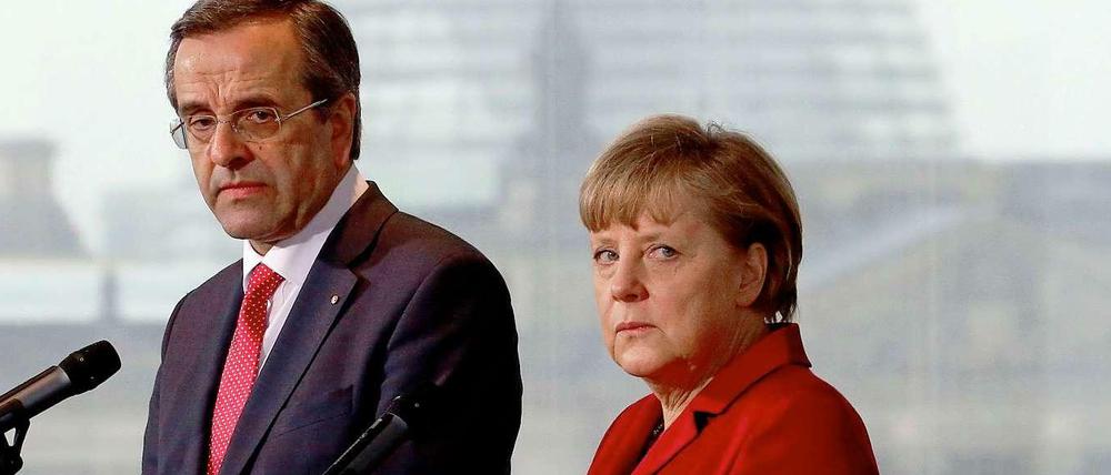 Zu Gast in Berlin. Griechenlands Ministerpräsident Antonis Samaras stattete am Dienstag Bundeskanzlerin Angela Merkel (CDU) den zweiten Besuch in seiner Amtszeit ab.