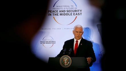 Mike Pence fand starke Wort bei der Nahost-Konferenz: Der US-Außenminister sprach von einem neuen Holocaust, den Teheran vorbereite.