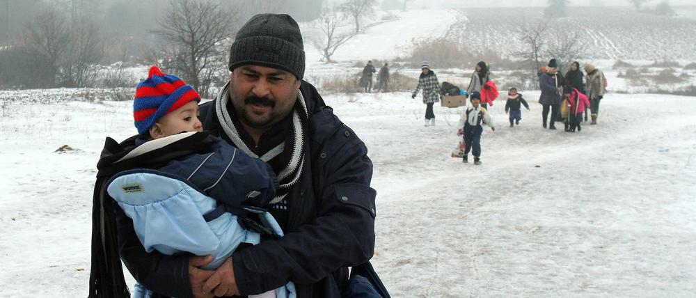 Winter auf der Balkanroute. Flüchtlinge im serbisch-mazedonischen Grenzgebiet.