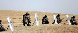 Türkische Soldaten in der Nähe der syrischen Grenze. 