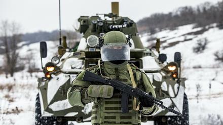 Russland bestreitet, einen Konflikt an der Grenze zur Ukraine heraufzubeschwören.