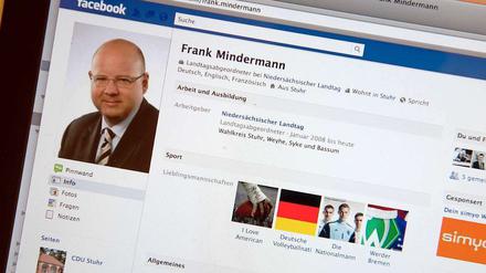 Die Facebook-Seite des Landtagsabgeordneten Mindermann 