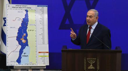 Benjamin Netanjahu erklärt seinen Plan zum Jordantal. 