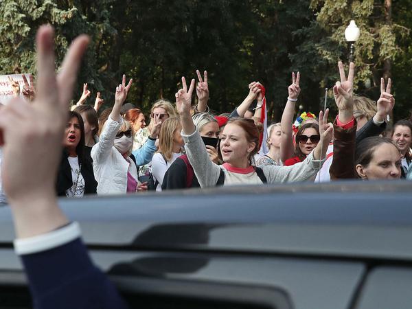 Vor allem Frauen protestierten in Minsk.