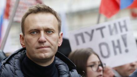 Alexej Nawalny bei einer Demonstration im Moskau im Februar 2020