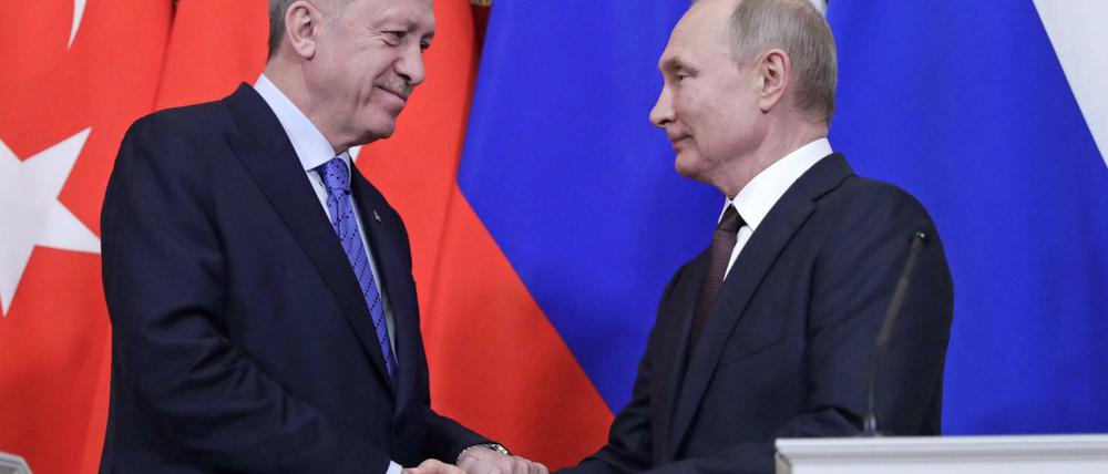 Oft auf einer Linie - der türkische Staatschef Erdogan und sein russischer Amtskollege Putin.