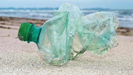 Plastikmüll auf der Insel Rügen.