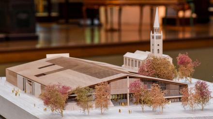 Das Modell des Siegerentwurfs des Basler Architekturbüros Herzog und de Meuron für das Museum des 20. Jahrhunderts am Kulturforum. 