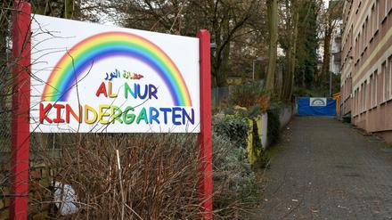 Der Eingang des Al-Nur-Kindergartens in Mainz.