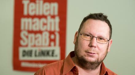 Der Fraktionsvorsitzende der Partei Die Linke im Freitaler Stadtrat, Michael Richter. In seinem Auto detonierte ein Böller. 