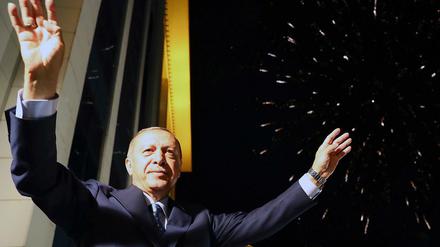 Recep Tayyip Erdogan bei den Feiern zu seinem Wahlsieg.