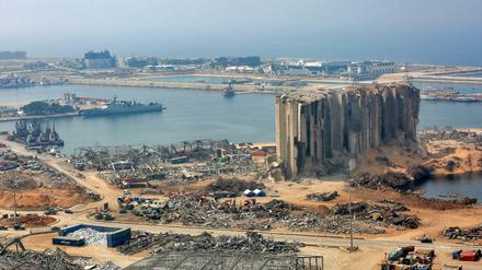 Der Hafen von Beirut nach der schweren Explosion im August.