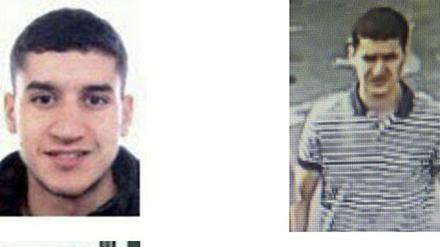 Bilder des flüchtigen mutmaßlichen Attentäters Younes Abouyaaquoub, der in ganz Europa gesucht wird.