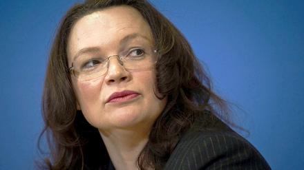 Mit einer Klage in Karlsruhe will die SPD das geplante Betreuungsgeld stoppen. Das hat Generalsekretärin Andrea Nahles angekündigt.