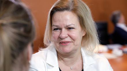 Nancy Faeser, Bundesministerin des Innern, am Mittwoch im Bundeskabinett. 