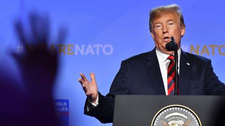 US-Präsident Donald Trump bei der Pressekonferenz zum Abschluss des Nato-Gipfels.