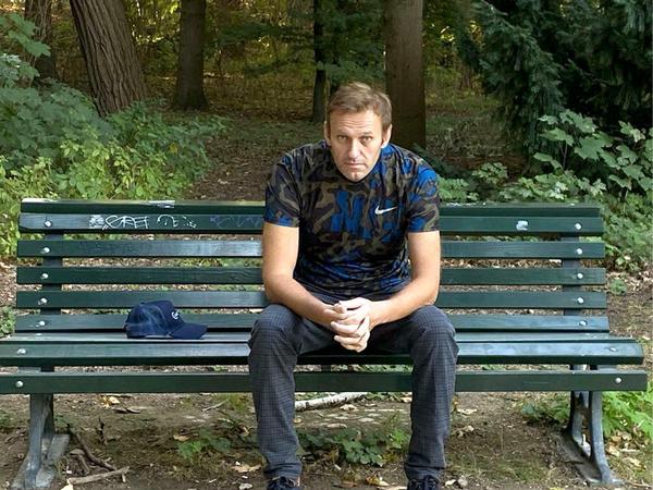 Auf dem Weg der Besserung: der vergiftete Alexej Nawalny. 