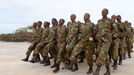 Somalische Soldaten werden von der EU ausgebildet.
