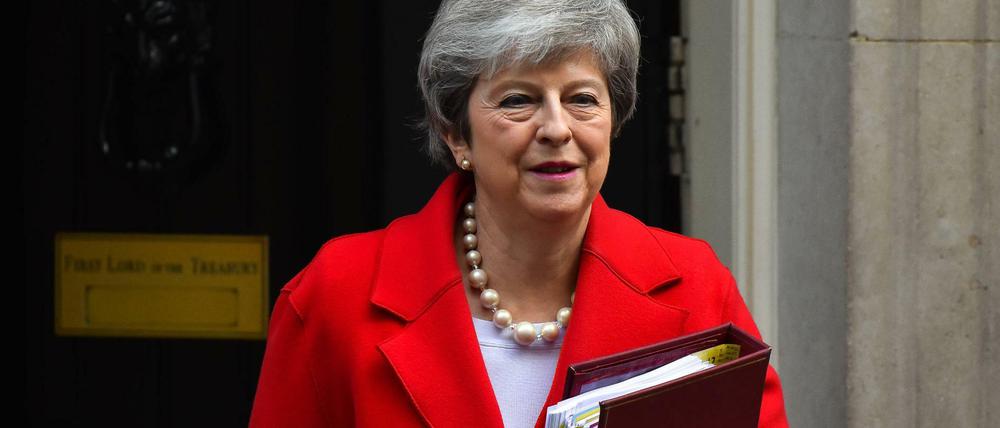 Die britische Premierministerin Theresa May am Mittwoch vor ihrem Amtssitz in der Downing Street. 