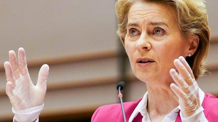 Hauptsache steril: EU-Kommissionspräsidentin Ursula von der Leyen im Brüsseler Plenarsaal. 