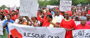 Nigerianerinnen protestieren Ende April in der Hauptstadt Abuja für die Freilassung der Schulmädchen.