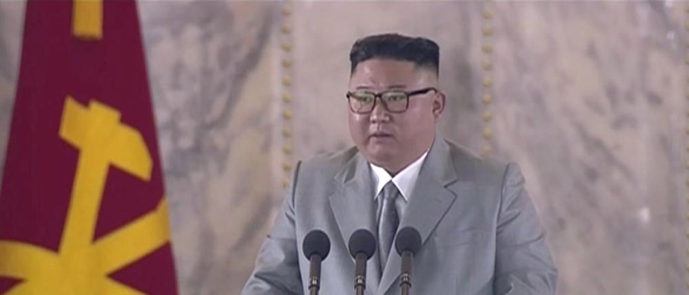 Bisweilen emotional: Nordkoreas Machthaber Kim Jong Un bei seiner nächtlichen Rede