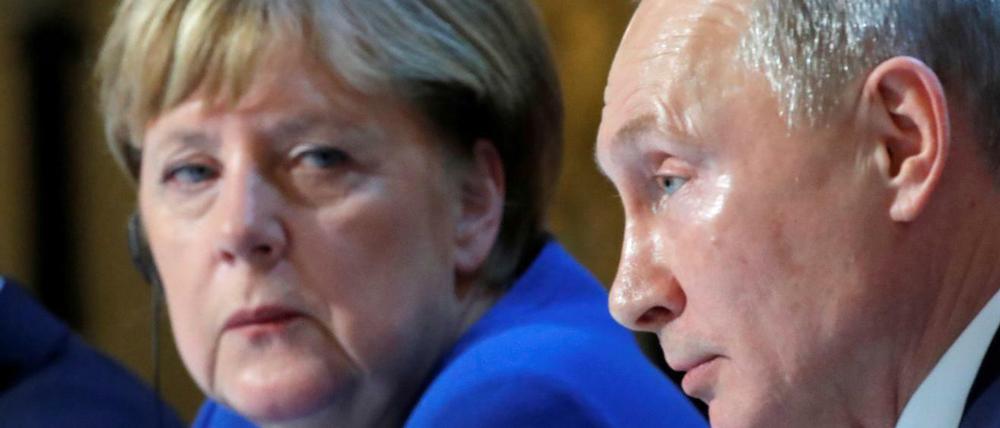 Kanzlerin Angela Merkel und der russische Präsident Wladimir Putin trafen sich im Dezember 2019 beim Ukraine-Gipfel in Paris.