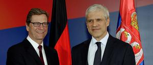 Außenminister Westerwelle (li.) mit Boris Tadic.