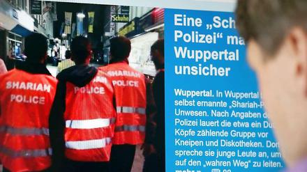 Berichterstattung im Internet über die "Scharia-Polizei" in Wuppertal.