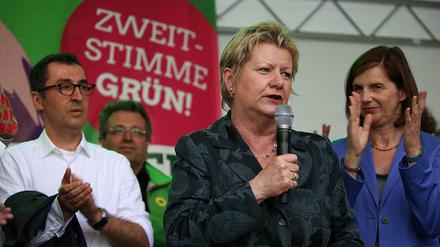Wahlkampf-Veranstaltung der NRW-Grünen in Köln: Parteichef Cem Özdemir, NRW-Spitzenkandidatin Sylvia Löhrmann und Bundestags-Fraktionschefin Katrin Göring-Eckardt