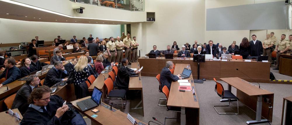 Blick in den Gerichtssaal in München während des NSU-Prozesses. 