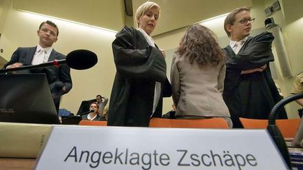 Die Angeklagte Beate Zschäpe im NSU-Prozess in München.