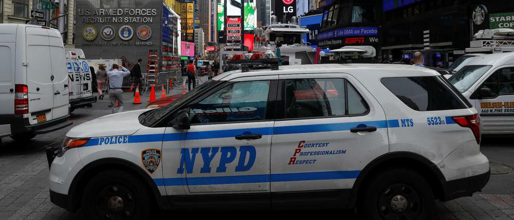 Absperrung der New Yorker Polizei am Times Square