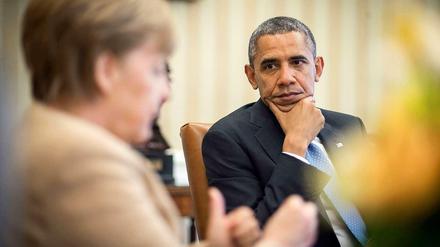Schwierige Gespräche zwischen US-Präsident Barack Obama und Bundeskanzlerin Angela Merkel.
