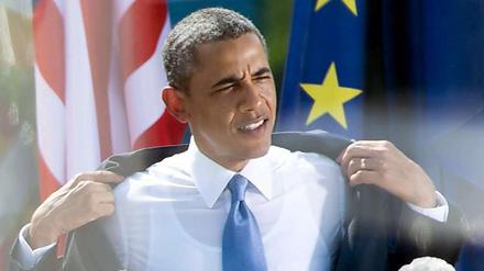 US-Präsident Barack Obama vor dem Brandenburger Tor