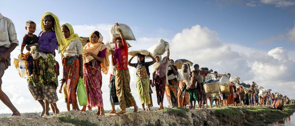 Auf der Suche nach Schutz. Mehr als eine halbe Million Rohingya sind bereits ins benachbarte Bangladesch geflohen.