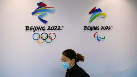 Logos der Olympischen Winterspiele in Peking