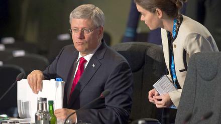 Kanadas Premierminister Stephen Harper beim Nato-Treffen