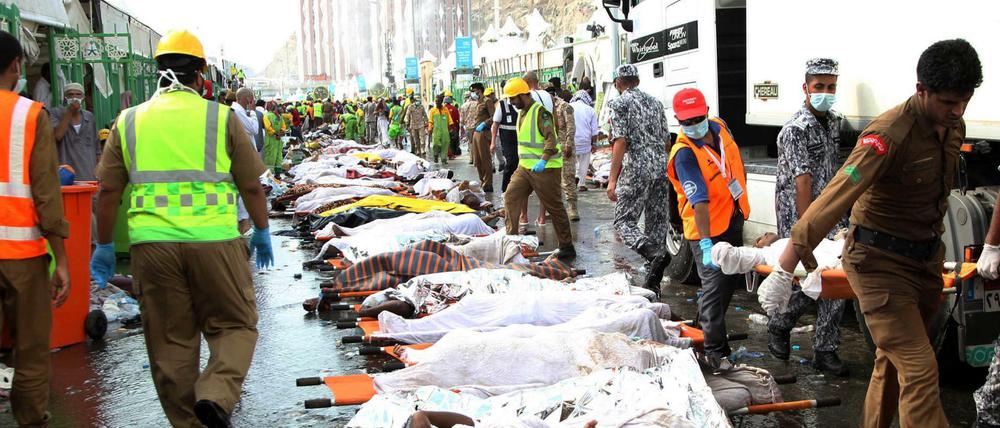 Katastrophe. Bei der Hadsch in Mekka wurden am 23.9.2015 bei einer Massenpanik mindestens 700 Menschen getötet. 