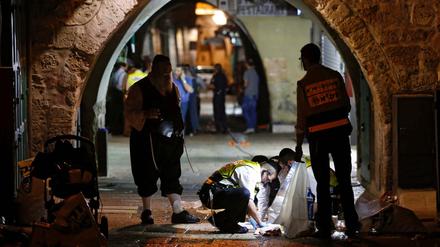 Zwei Menschen starben am Samstag bei einer Messerattacke, anschließend erschoss die Polizei den Angreifer: der Tatort in der Jerusalemer Altstadt.