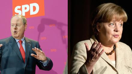 Einst Regierungspartner, nun Konkurrenten: Peer Steinbrück und Angela Merkel.